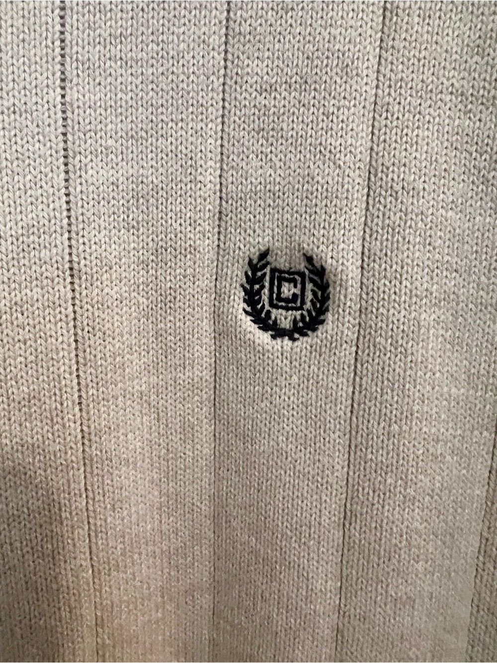 Chaps Cream Ribbed Quarter-Zip Sweater - Picture 4 of 5